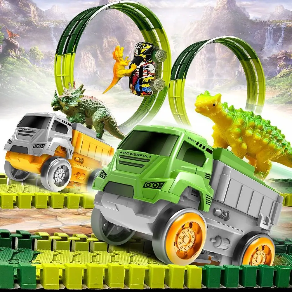 Dinosauro Mondo Arrampicata Pista Treno Pista Flessibile Ferrovia Giocattolo Pista Elettrica Giocattolo Veicolo Educativo Dinosauro Pista Auto