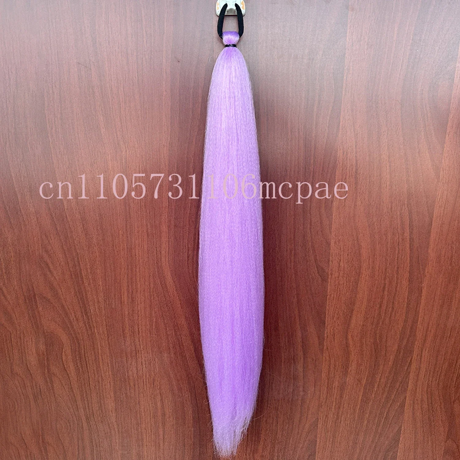 RUMI Synthetic Long Straight Ponytail Extensions With Rubber Band DIY Braided Ponytail Purple Hair Accessories for Halloween