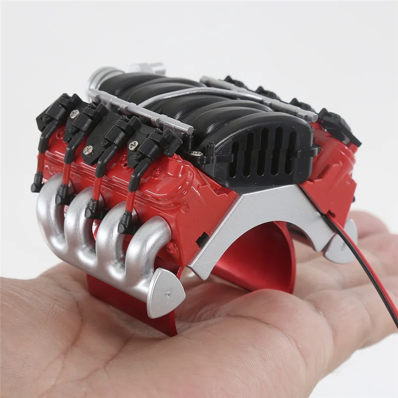 AINY-Simulate LS7 V8 محرك المحرك مروحة مشعاع ل 1/10 RC الزاحف سيارة SCX10 TRX4 D90