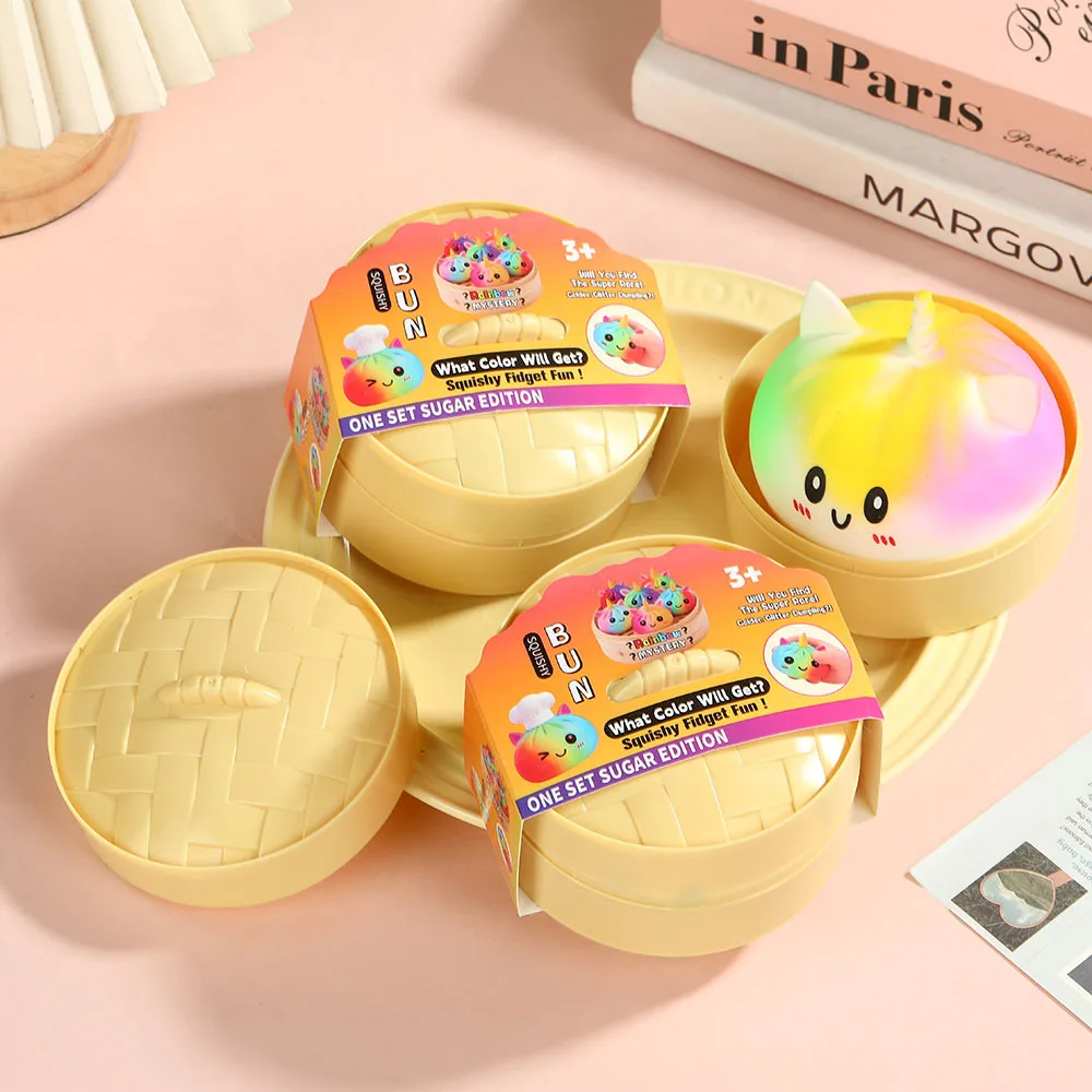Kawaii Purple Unicorn Dumpling Squishy Giant Bao Bun Squeeze Toy Anti Stress Anxiety Relief Random Color