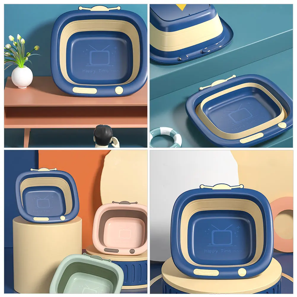 

1pc Collapsible Wash for Baby Folding Newborn Infant Portable Cartoon Baby Bath Basin Foldable Lightweight Space Saving Storage
