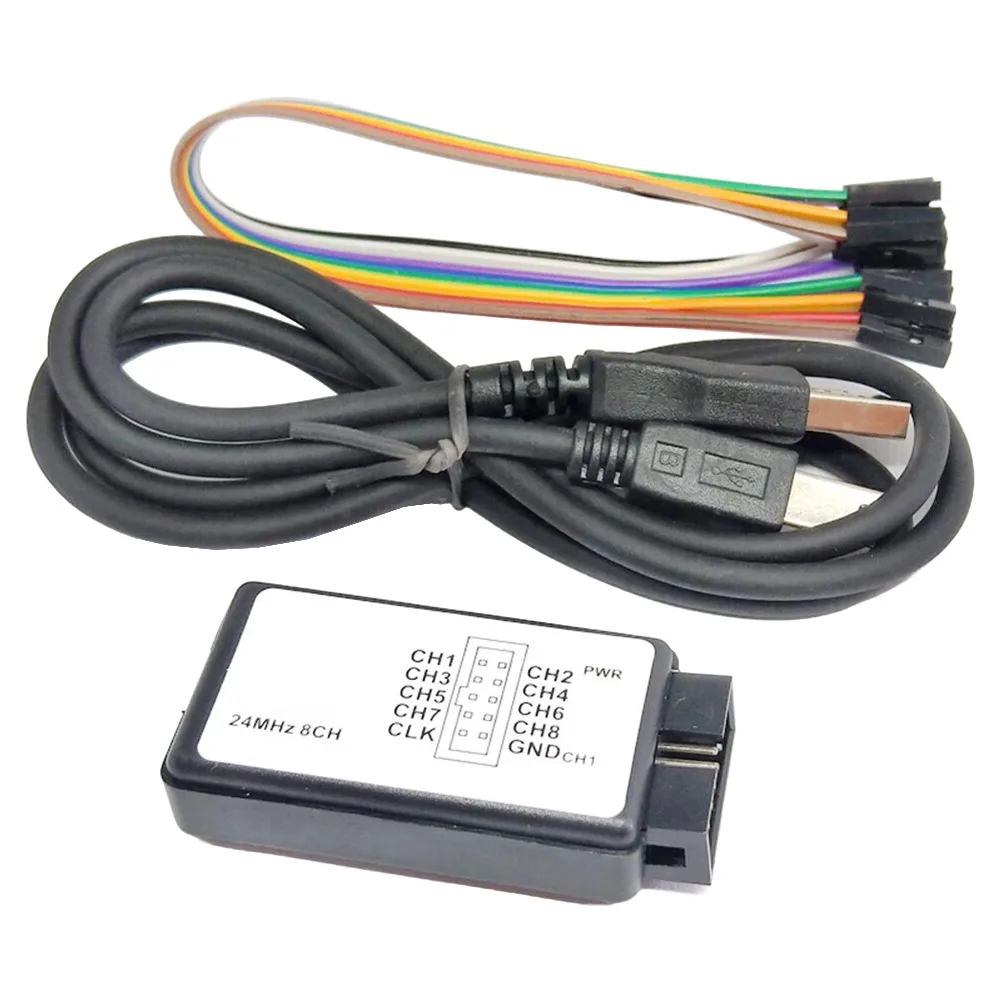 للأغراض التعليمية 8 قنوات محلل 24 ميجا هرتز أخذ العينات 24 ميجا هرتز Usb المنطق محلل الحصول على البيانات متوافق مع WIN7 و 2K #1