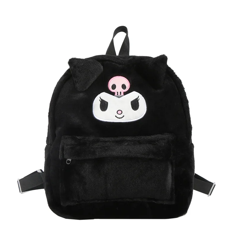 New Sanrio Cartoon Lovely Plush Backpack Cinnamoroll Kuromi Girl Heart Large Capacity My Melody Shoulders Bag Kid Christmas Gift