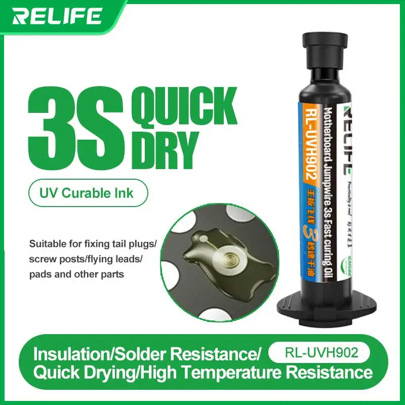 RELIFE Motherboard Flying Line 3 Seconds Quick Dry Oil Jumping Wire UV Quick-Drying Curing Solder Mask Ink For Phone Repair Tool