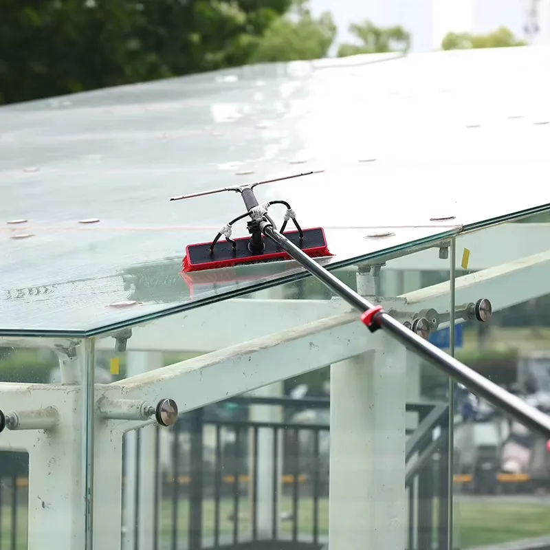 Solar Panel Brush Kit with Extendable Pole and Window Cleaning 35cm 50cm Brush  Water Fed Cleaning PV Panel Brushes