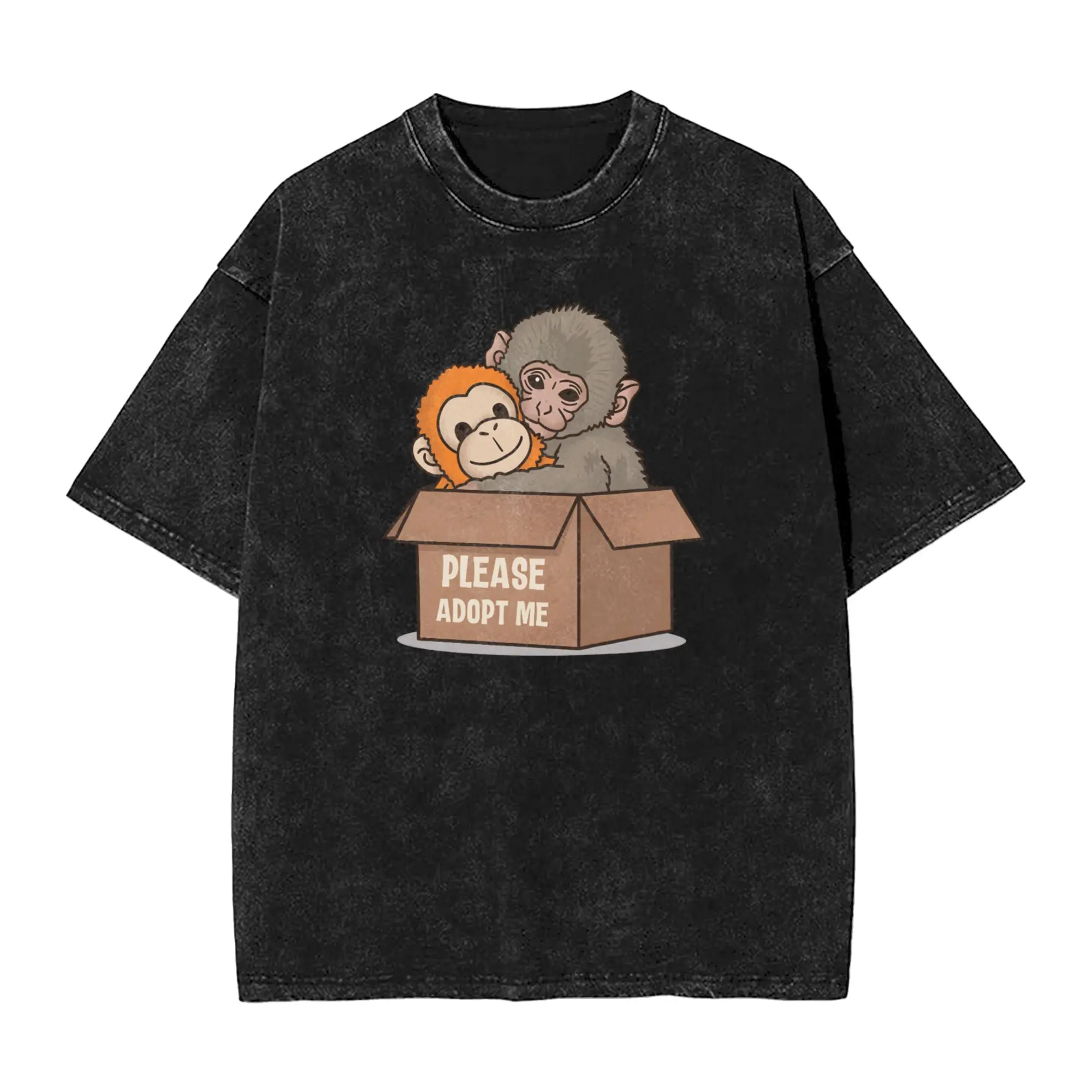 Monkey Punch T-Shirt Summer please adopt me Y2K Fun T Shirts Cotton Harajuku Tshirt For Men Short Sleeve Design Tees
