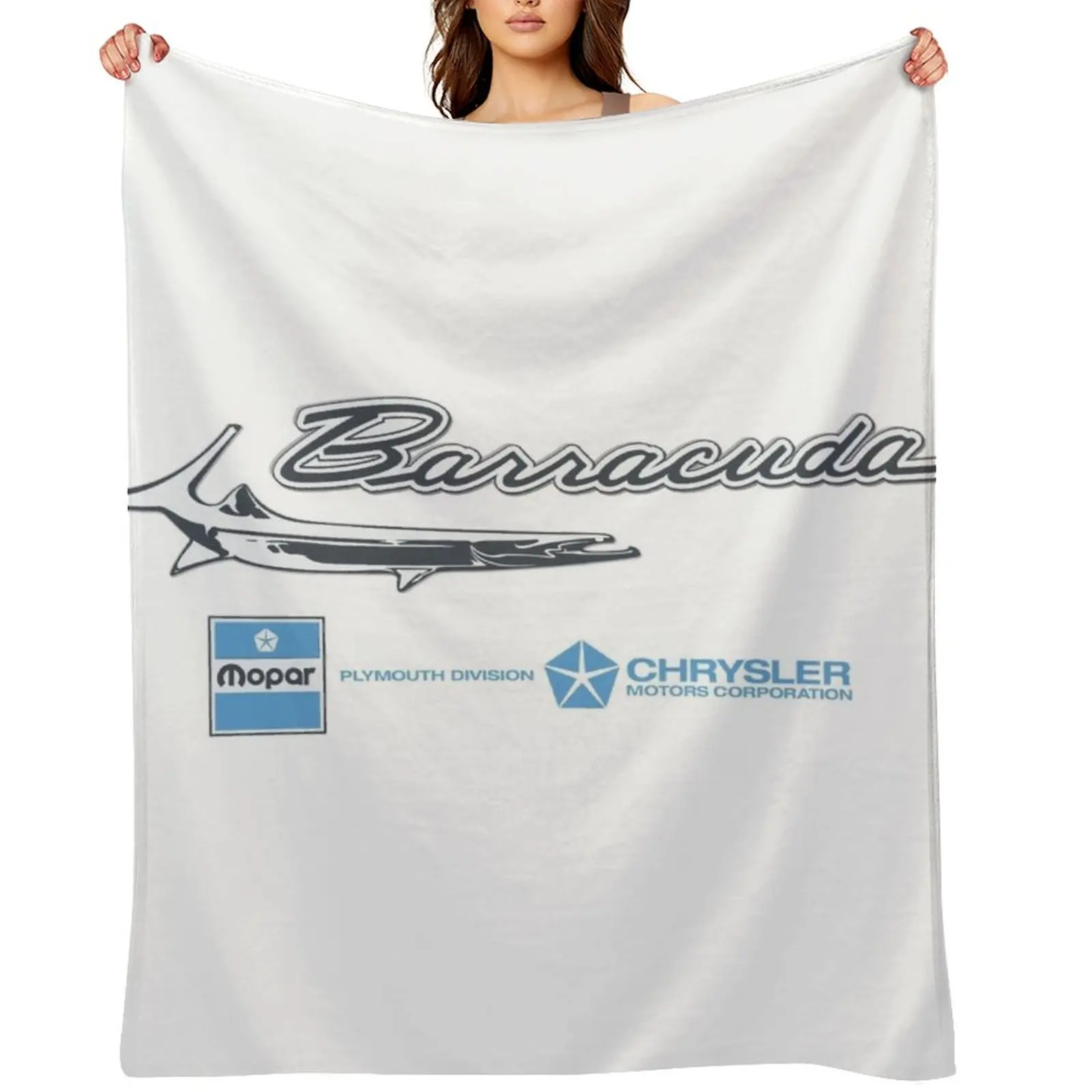 

Plymouth Barracuda Logo Script Throw Blanket Giant Sofa Flannels Thin Luxury Designer Blankets