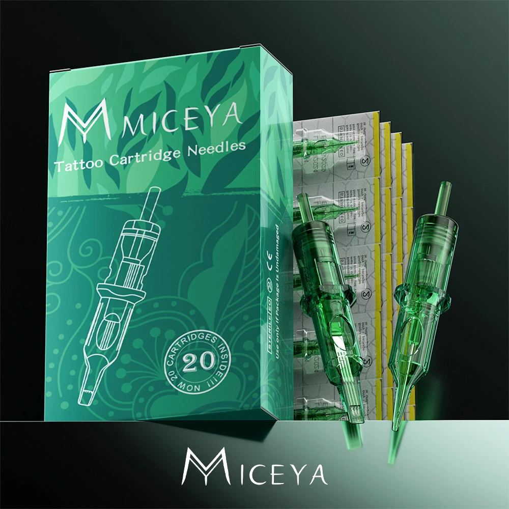 Green Pro Tattoo Cartridge Needles RL/RS/RM/M1 20Pcs Universal Tattoo & PMU Needles for Most Machines Line Shading Work Supply