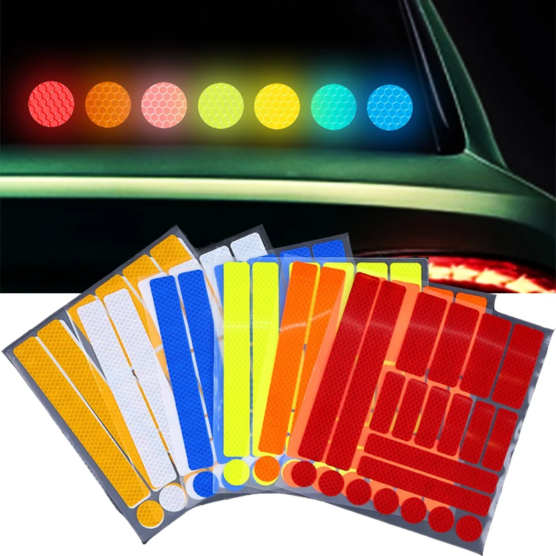 Car Reflective Stickers Motorcycle Bicycle Reflector Cycling Warning Reflector Film Cycling Decal Tape  car stickers and decals