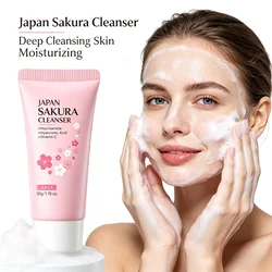 Laikou Sakura Facial Cleanser 50g Deep Pore Cleansing Oil Control Moisturizing Brightening Gentle Face Wash All Skin Types