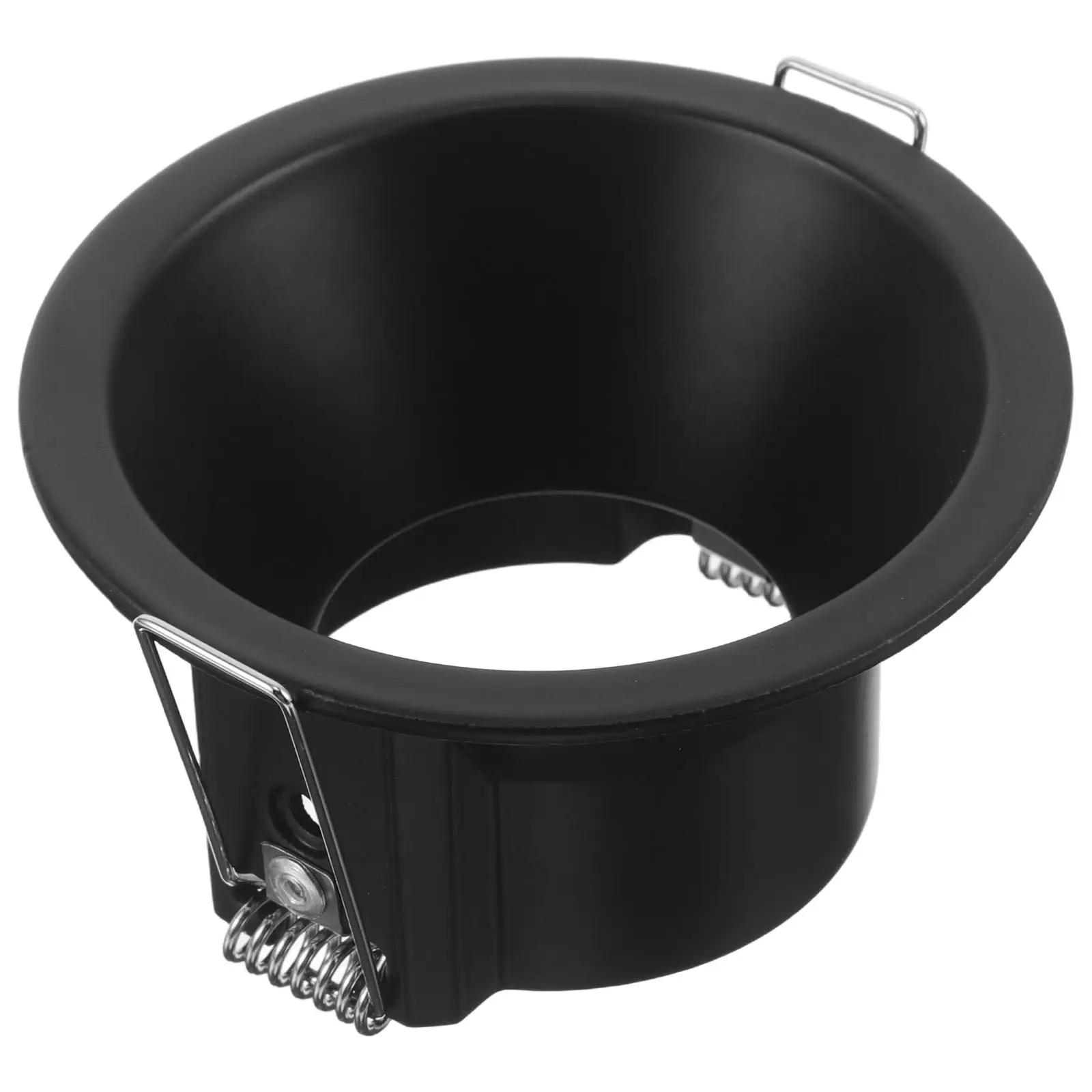 Black Metal Mr16 Recessed Light Trim Anti-Glare Downlight Bezel Fixed Spotlight Holder Spring Clips 84Mm Outer Diameter 40Mm Cut