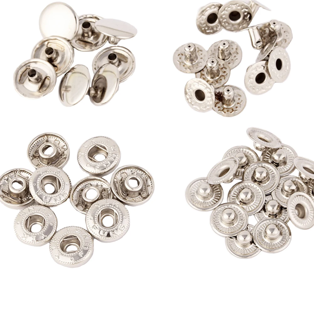 12.5 ملم أزرار إطباقية مجموعة أدوات تثبيت معدنية شديدة التحمل لملابس الدنيم الجينز السراويل حقائب جلدية جاكيتات (فضي) #2