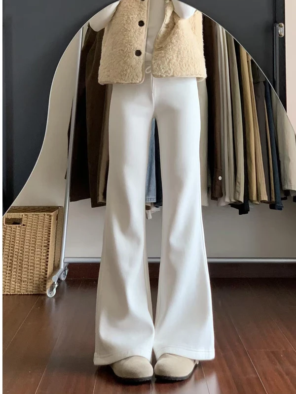 กางเกงโยคะทรงกระดิ่งแบบมีซับในสไตล์อเมริกัน รุ่น Extended Length พร้อมเชือกผูกเอว ทรงลำลอง ยาวคลุมเท้า