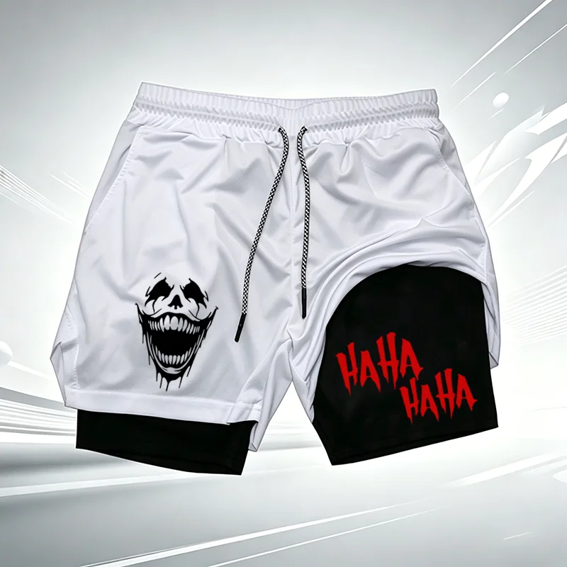Herren-Sommer-GYM-Shorts mit 2-in-1-Kompressionsfutter, schnelltrocknend, atmungsaktiv, für Training, Workout, Laufen und Freizeit, WX273 – Detail 9