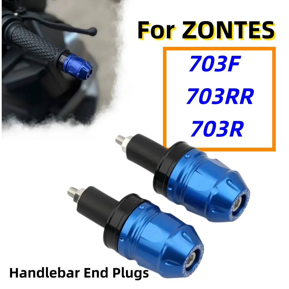 Premium aftermarket handlebar end weights/balancers for ZONTES 703RR, 703R, and 703F – crash-resistant accessories.