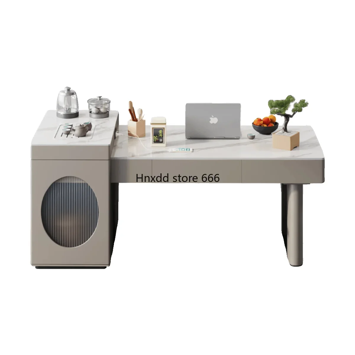 Italian minimalist rock slab telescopic kung fu coffee table