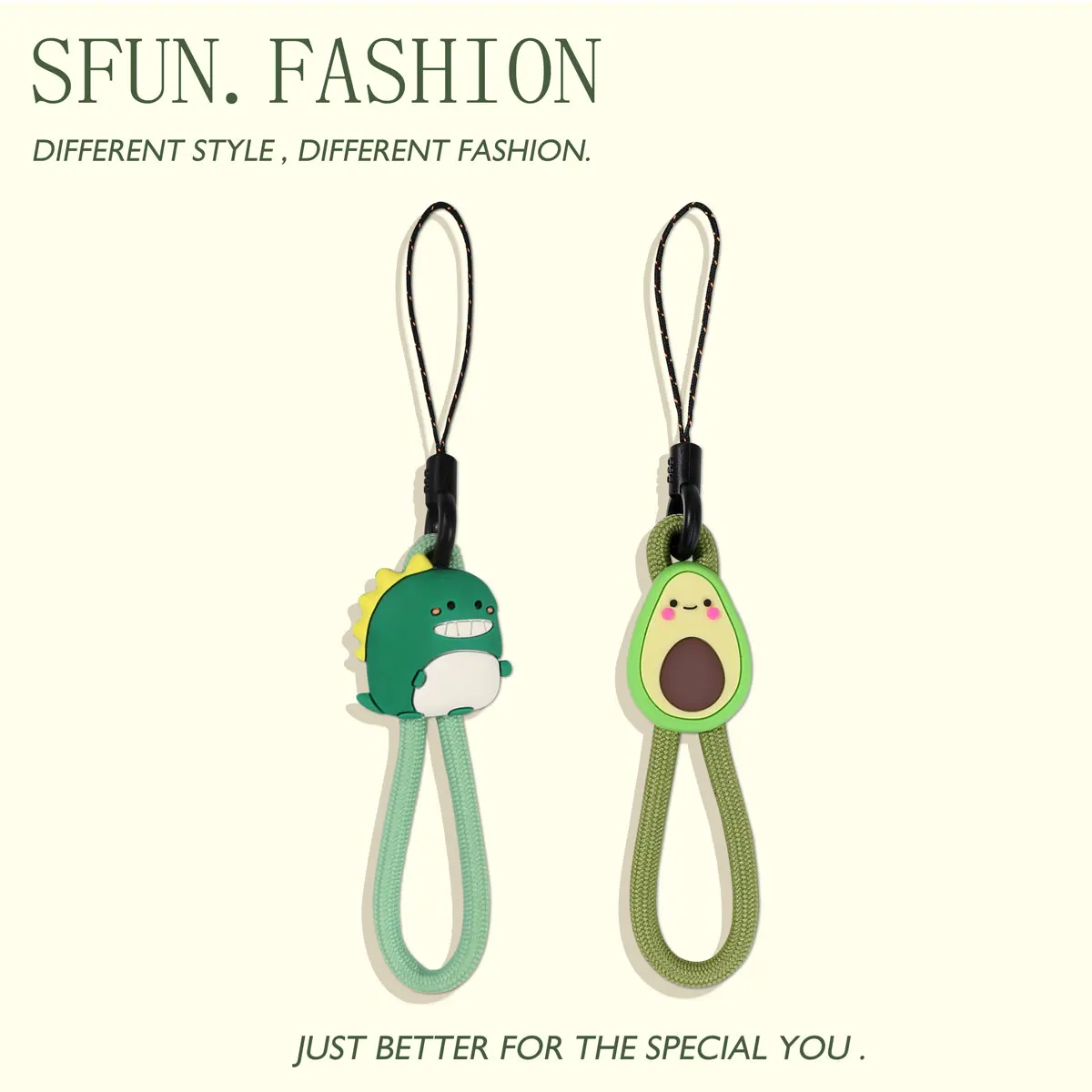 Ring rope Short Hanging Strap for Women Flower Little Dinosaur Weaving Wrist Bracelet with Keychain, U-disk, Earphone, CCD