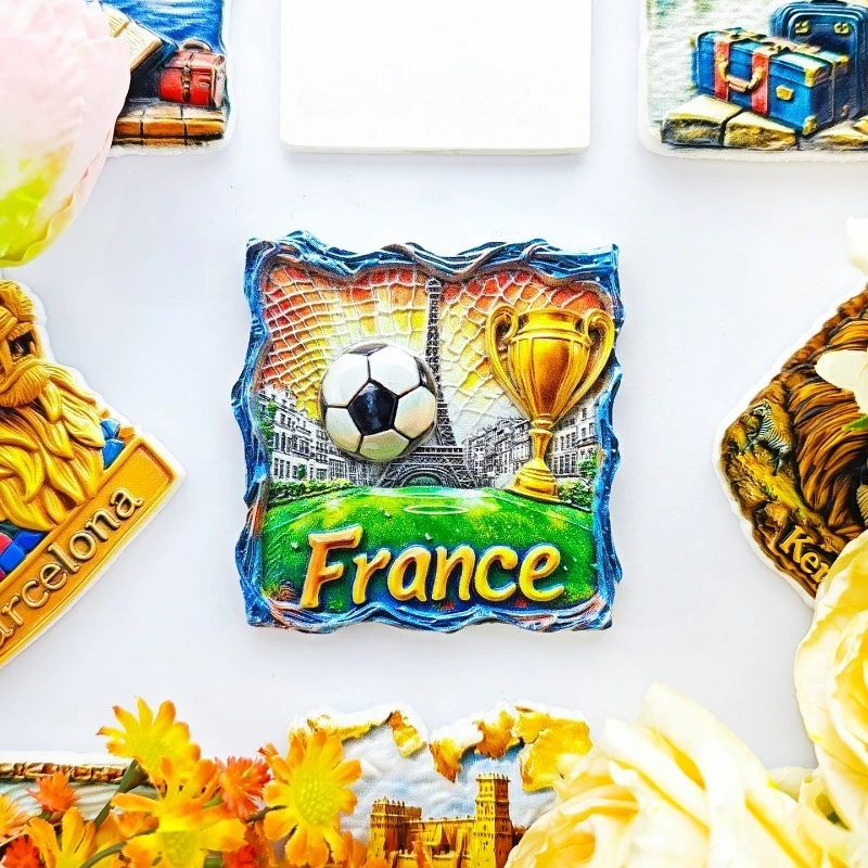 France Soccer Fridge Magnet - Victorious 3D Trophy & Tower Souvenir Unique Sports Fan Gift for Travel & Game Room Decor