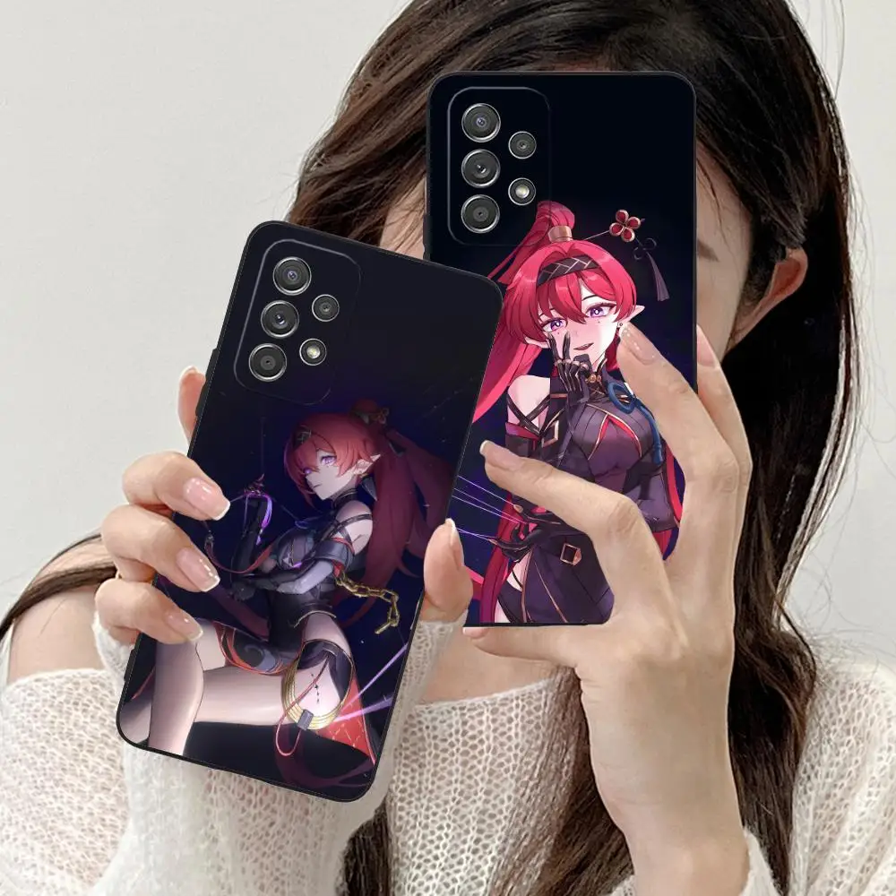 Wuthering موجات Yinlin قضية الهاتف المحمول لسامسونج غالاكسي M55 54 42 35 34 33 32 23 22 15 14 13 12 F55 5G غطاء اللون جميل