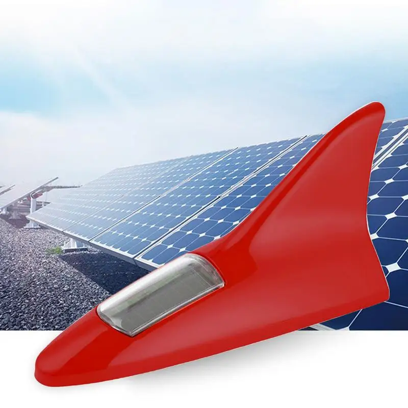 Solar Shark Fin Light Automobile Decorative Light Stylish Auto Shark Fins Roof Light Solar Car Antenna Decorative Top Mounted