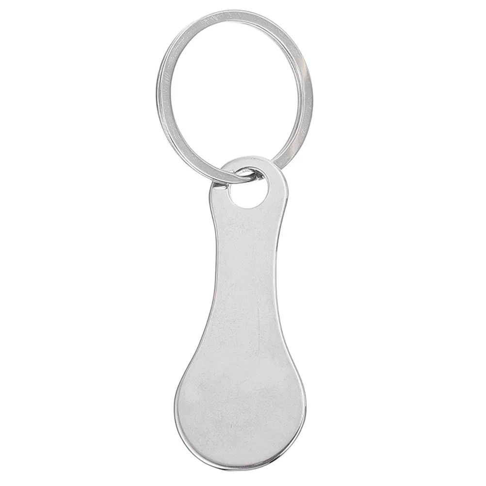 Key Rings Cart Token Trolley Tokens Shopping Chain Coin Holder Keychain Silver Portable Pendant Stainless Steel