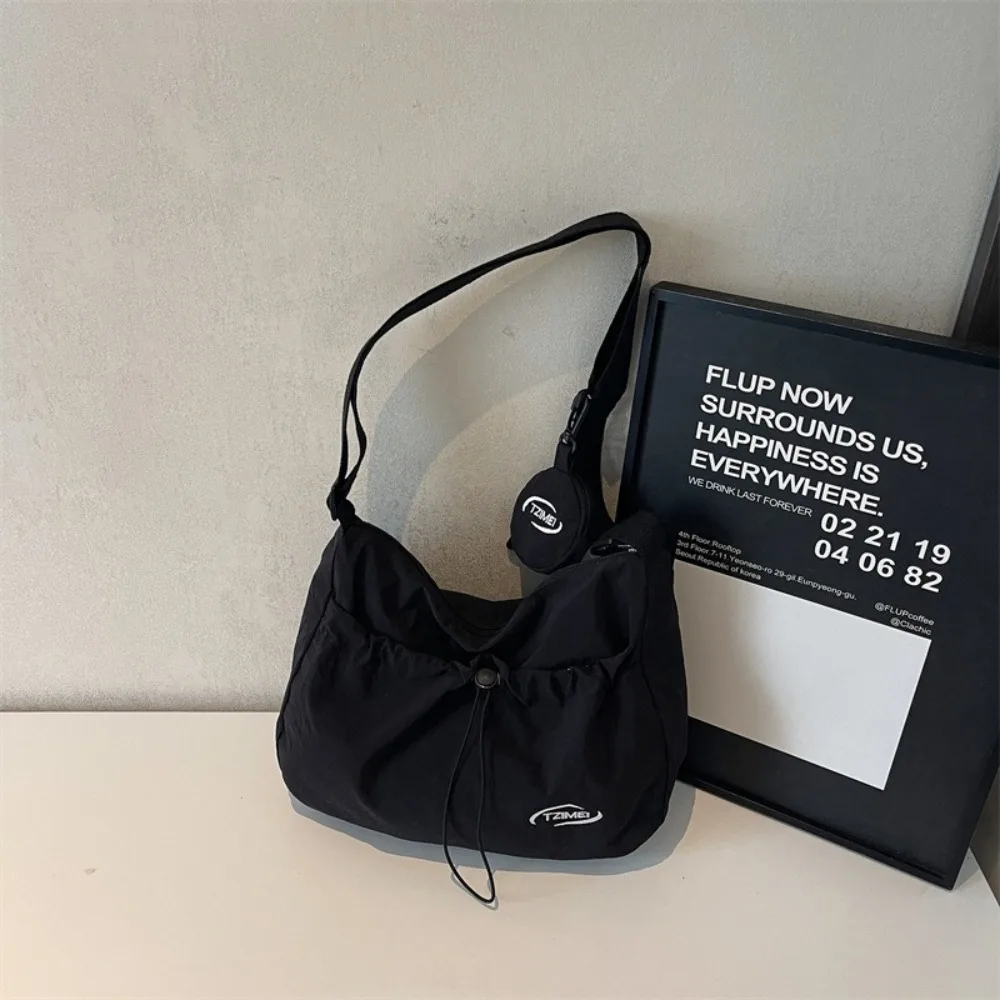 

Новая повседневная сумка через плечо на шнурке, большая вместительная легкая плиссированная сумка через плечо, однотонная дизайнерская дорожная сумка, летняя