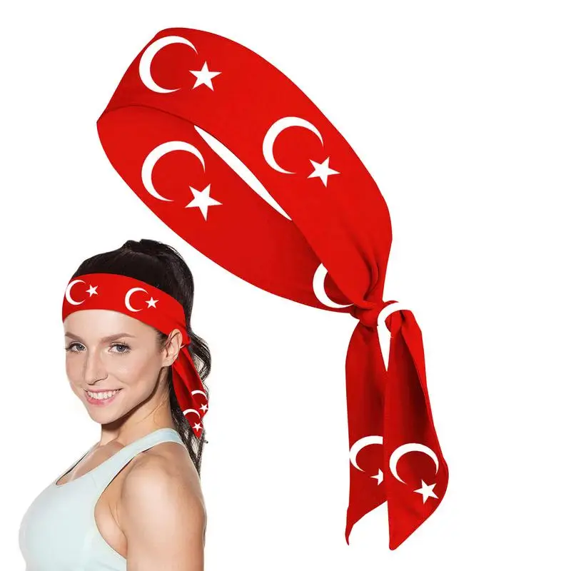 

Sports Headbands Turkey Flag Running Tie Sports Headbands Portable Sweatband Head Wraps For Running Football Yoga Tennis