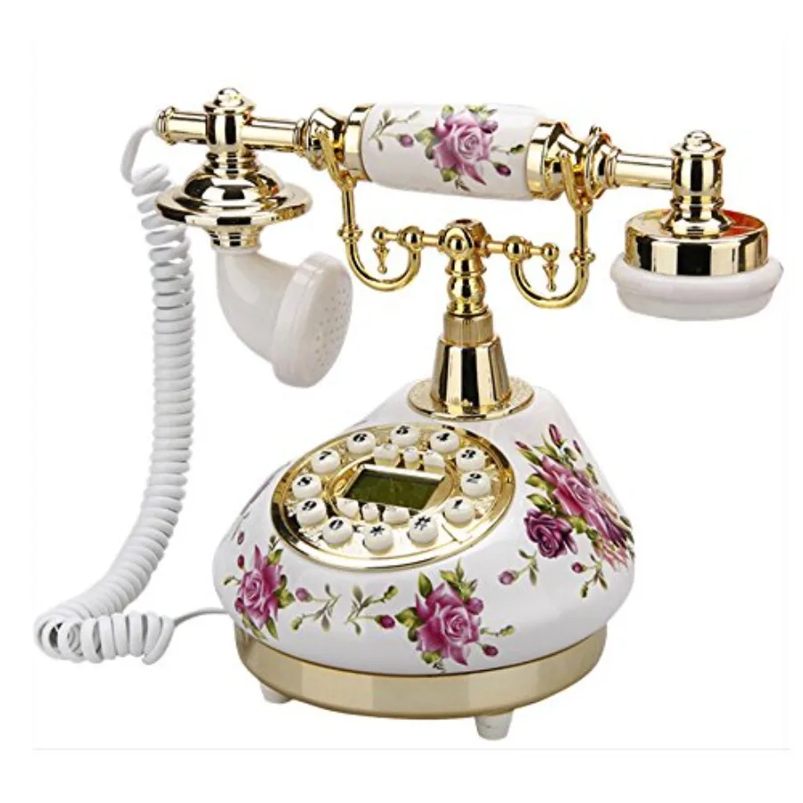 

Retro Vintage Antique Telephone Old Fashioned with Push Button dial for Home Decor