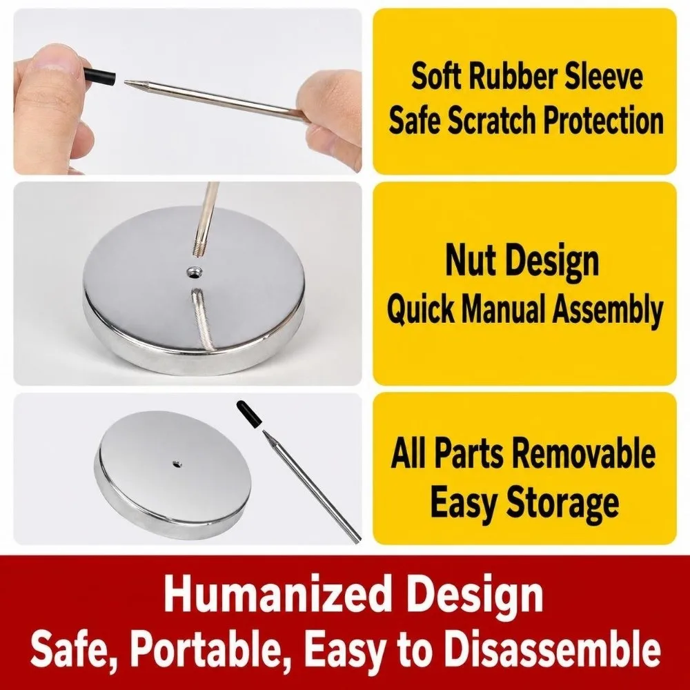 1/2Pcs Metal Receipt Ticket Spike Holder Non-slip Multifunctional Order Receipt Holder Paper Memo Holder Cafe Bar Cashier Desk
