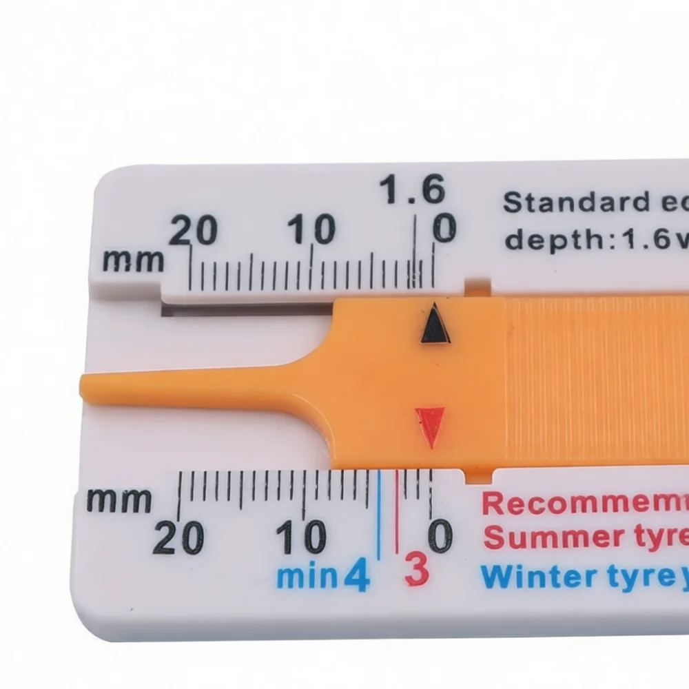 Car Tire Tread Depth Gauge Auto Tyre Pattern Measurement Tool Durable Plastic Wear Indicator Diagnostic Inspection Device