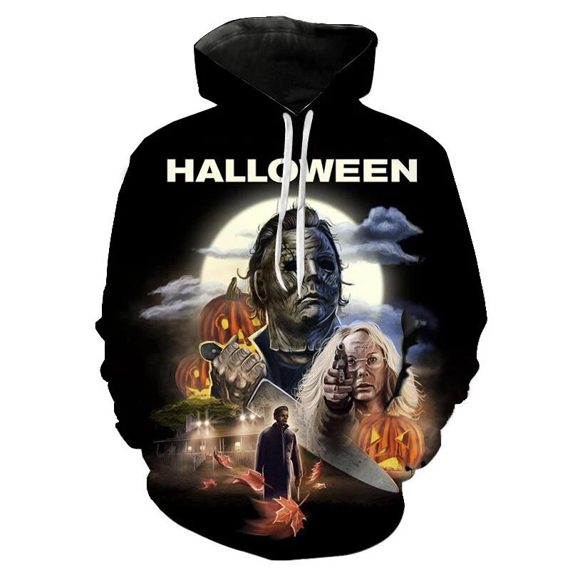 Halloween Hoodies Horror Michael Myers 3D Print Men Women Fashion Sweatshirts Oversized Hoodie Pullovers Tracksuit Man Clothing