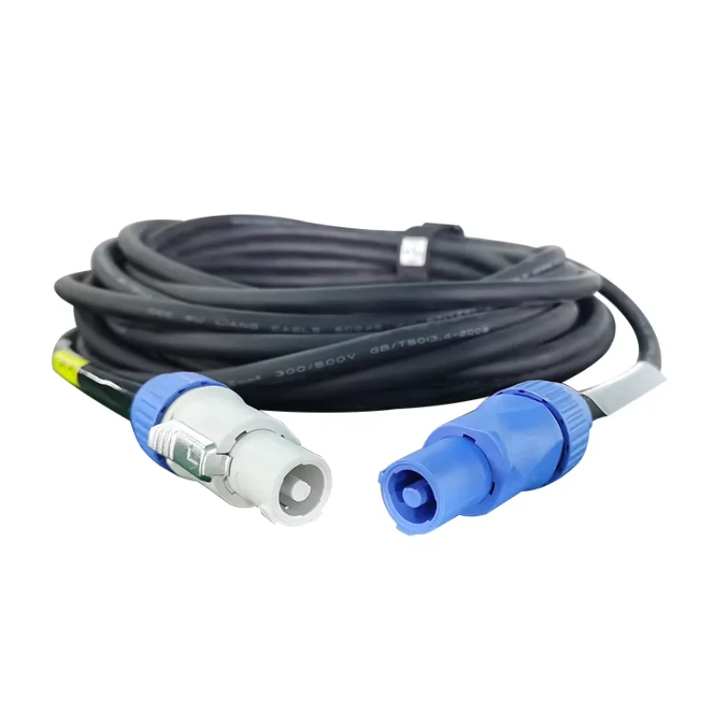 Custom Length 3*2.5mm Powercon Extension Cable With Power-in (blue) And Power-out (grey) Power Cable For Audio And Lighting