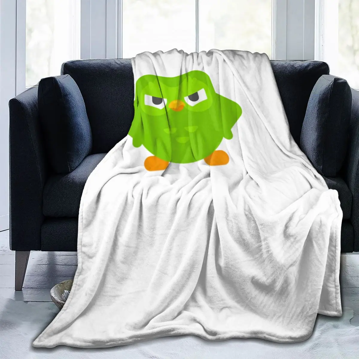 

Duolingo Owl Duo Blanket Flannel Sofa Throw Blanket Warm for Home Bedroom Office Throws Bedspread Quilt
