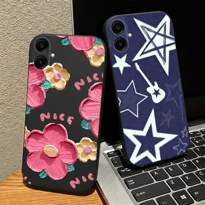 Case For Samsung A07 M07 F07 Fashion Star Matte Silicone Lightweight Phone Housing For Galaxy A 07 4G 5G Anti Fingerprint Shell
