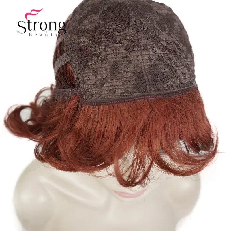 Strong ความงามสุภาพสตรี Wigs สั้น Wavy Golden Blonde ผมผู้หญิงสังเคราะห์หมวกวิกผม 16 สี