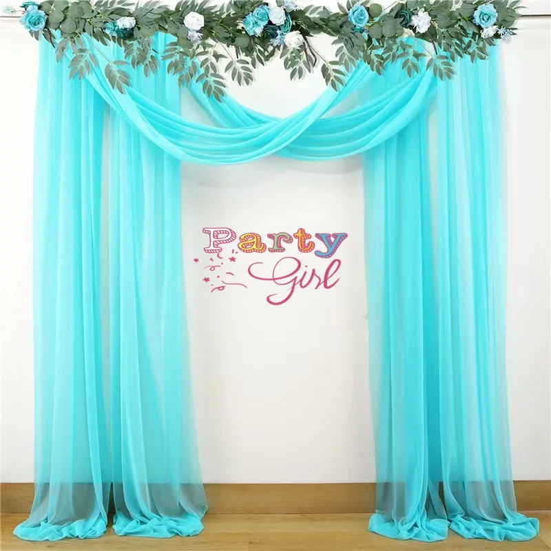 Tiffany  Wedding Arch Backdrop Curtain Drape Valance Event Birthday Party Picnic Outdoor DIY Backgrounds Fabric For Photo Studio