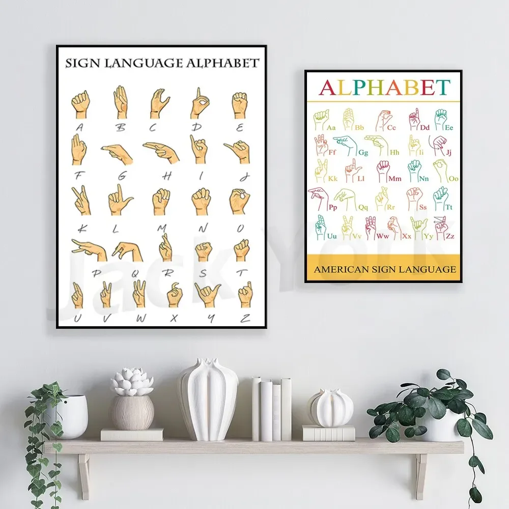 American Sign Language Alphabet Wall Decor  ASL ABC Learning Chart  Educational Home Decor Art Print  Perfect for Kids Rooms
