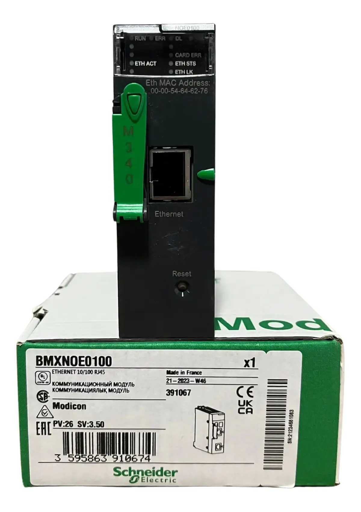 

Сетевой модуль BMXNOE0100, Modicon M340, Modbus/TCP, 1 x RJ45, флеш-память