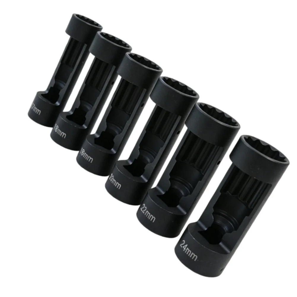 Chrome Vanadium Strut Nut Socket Set 6 Piece with Blow Molded Storage Case and 12 Point Internal Profile for Durability