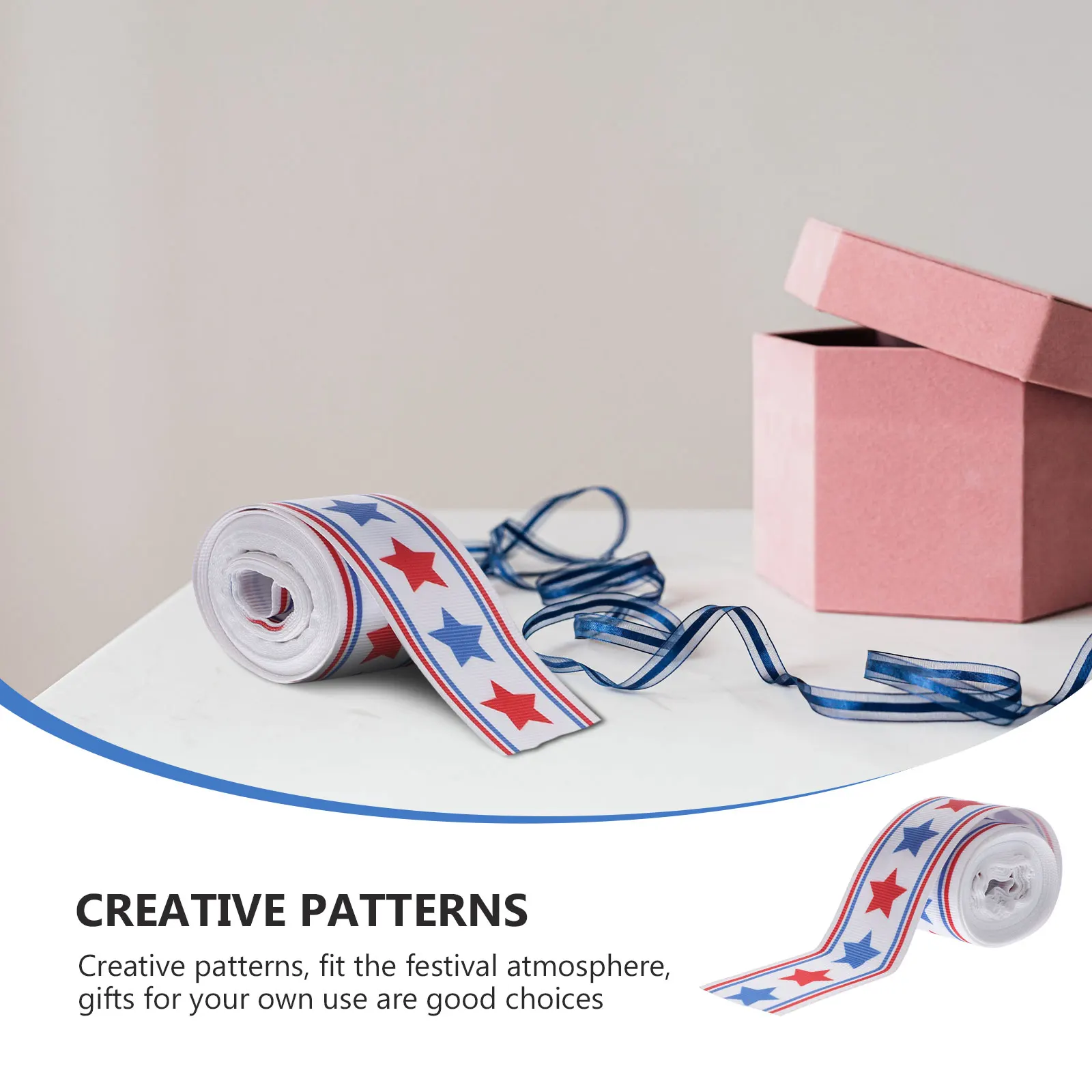 

Heat Transfer Ribbon Unique Pattern Independence Day Decorative Accessory For Gifts Weddings Parties Diy Crafts Polyester Tapes