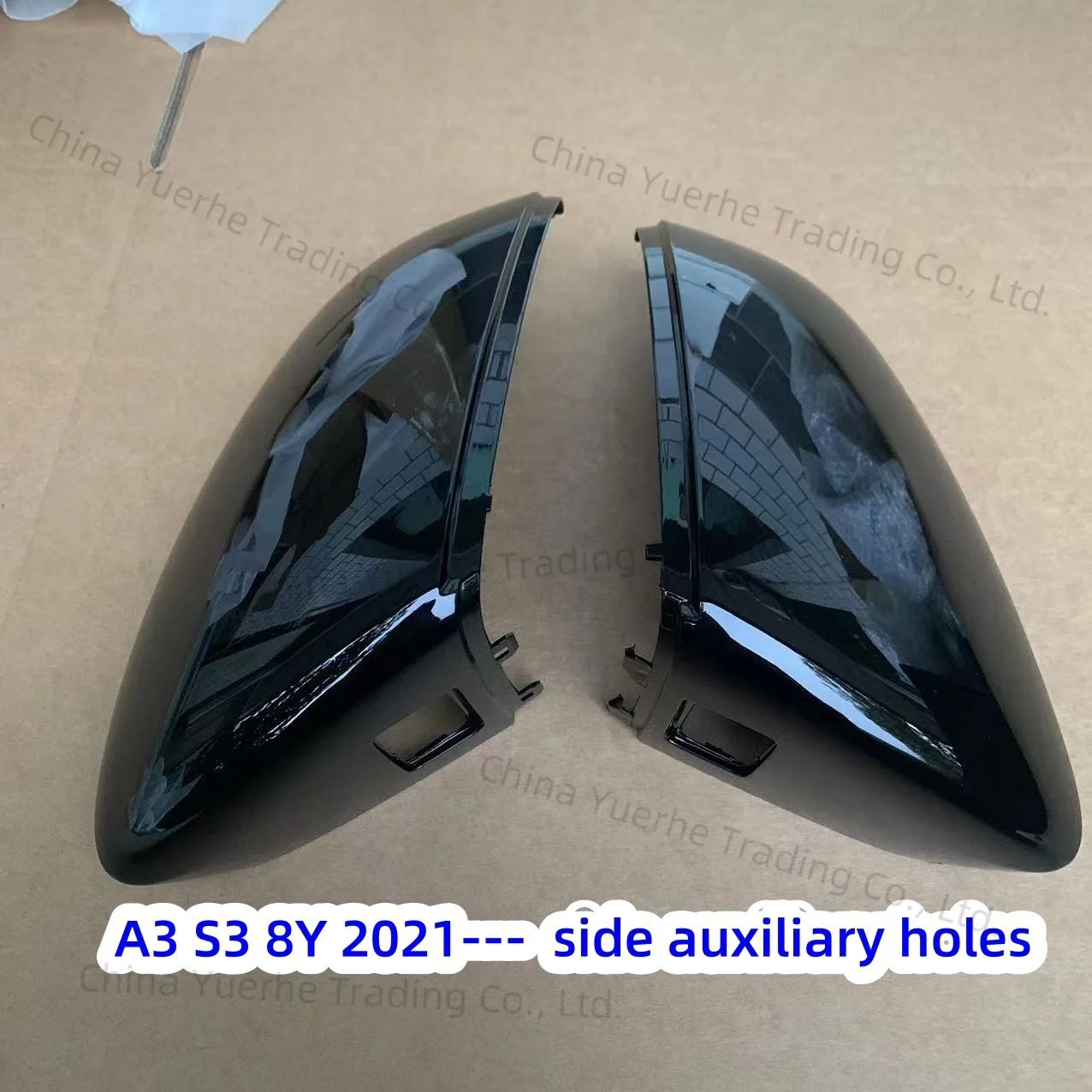 OEM لأودي Q3 Q2 A3 S3 8Y A4 A5 S4 S5 B9 Q5 2017-- Q7 2016- طلاء البيانو الأسود مرآة الرؤية الخلفية قذيفة العمياء مرآة مساعدة #5