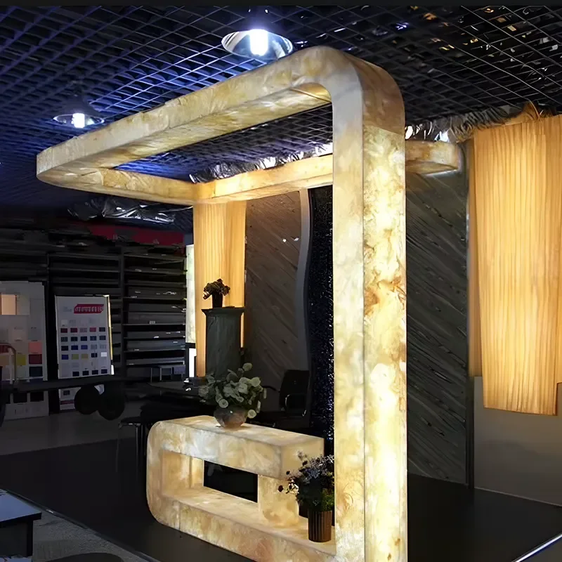for  Luxury Custom Phoenix Translucent Artificial Marble Stone Countertop Floor Decorative Wall Large Board
