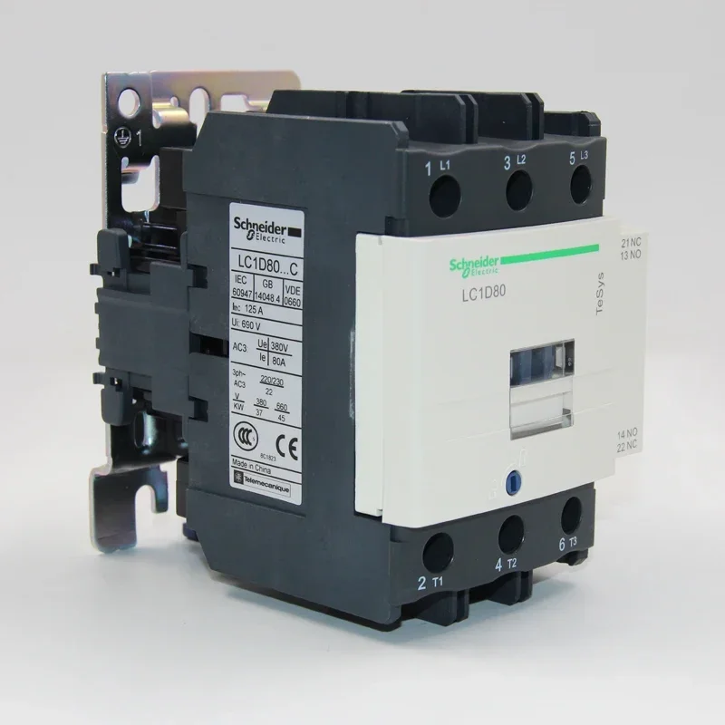 Imagem -04 - Contator ac Schneider Lc1d80 B7c F7c M7c E7c Q7c Lc1-d80a 24v 36v 48v 110v 220v 380v