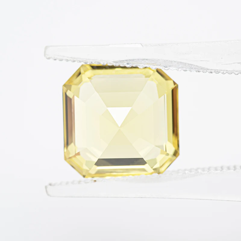 

Lab Grown Sapphire Asscher Cut Multiple Size Yellow Loose Gemstone For Jewelry Making With AGL Certificate