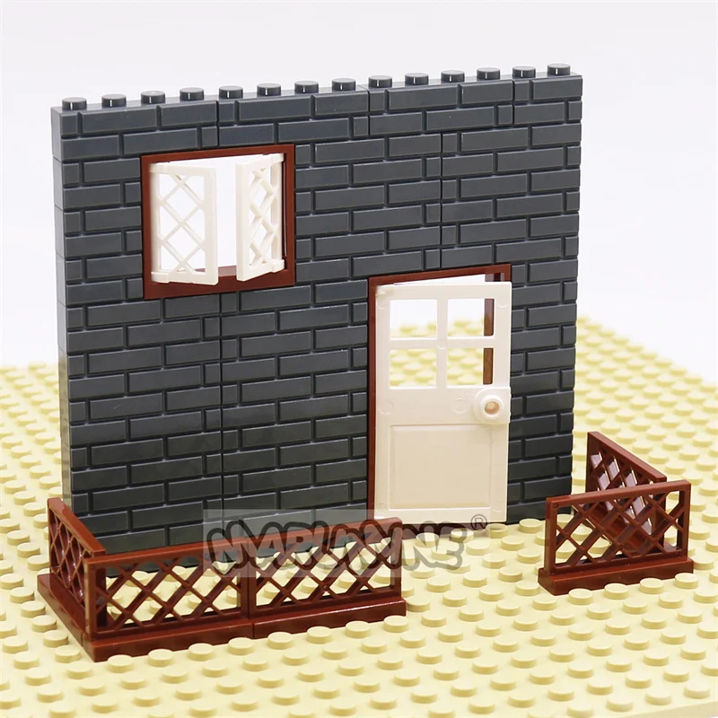 32 قطعة نافذة الباب سياج MOC اللبنات منزل المدينة لتقوم بها بنفسك أجزاء مجموعة عرض الشارع الطوب اكسسوارات 60607 60594 60596 60623 3185 #3