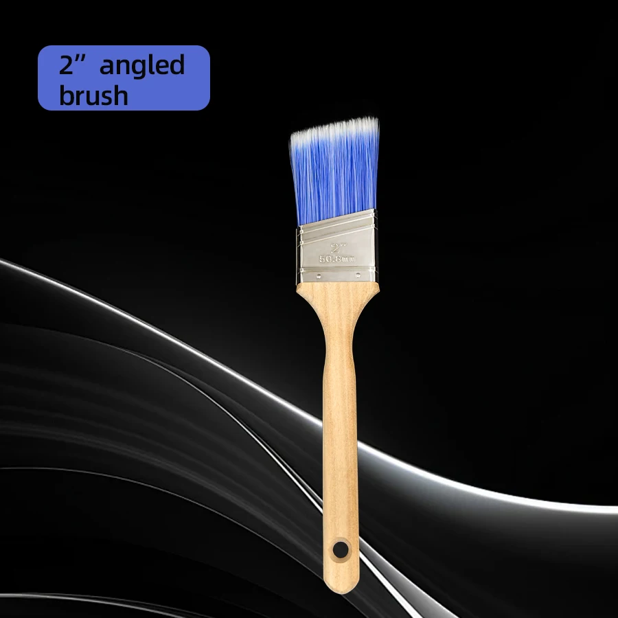 فرشاة طلاء بزاوية بمقبض خشبي طويل مقاس 3 قطع من pac2 بوصة، فرشاة تزيين الأثاث الصناعية التي تصنعها بنفسك.