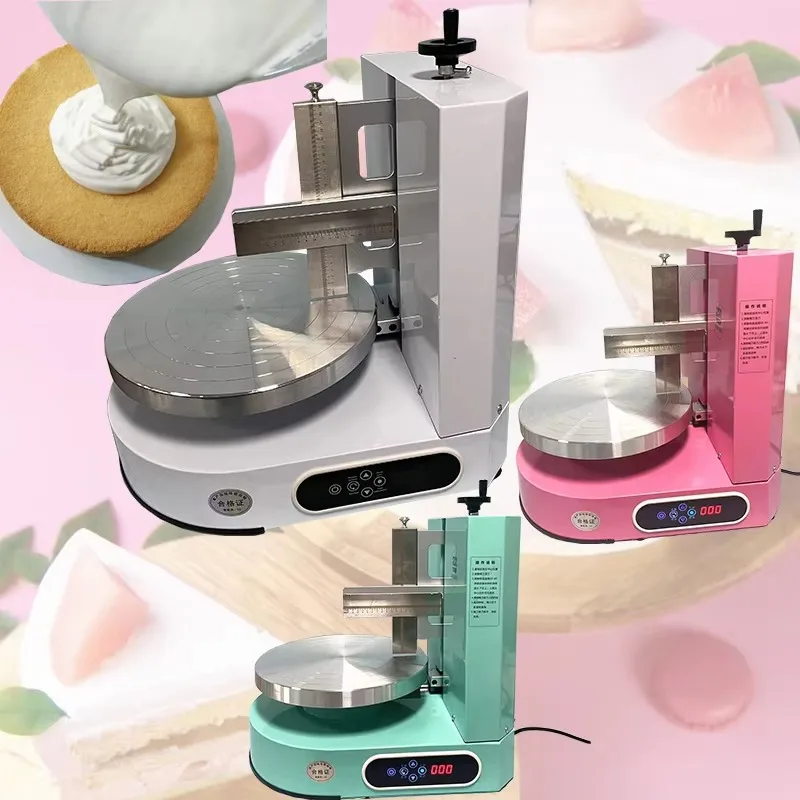 round cake decorating icing coating machine equipment fully automatic cake smoothing topper machine