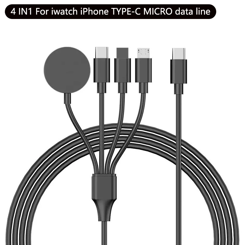 One To Four USB Micro Type-c Smartphone Watch Data Cable Wireless Charger Fast Charging Suitable For Iwatch Series