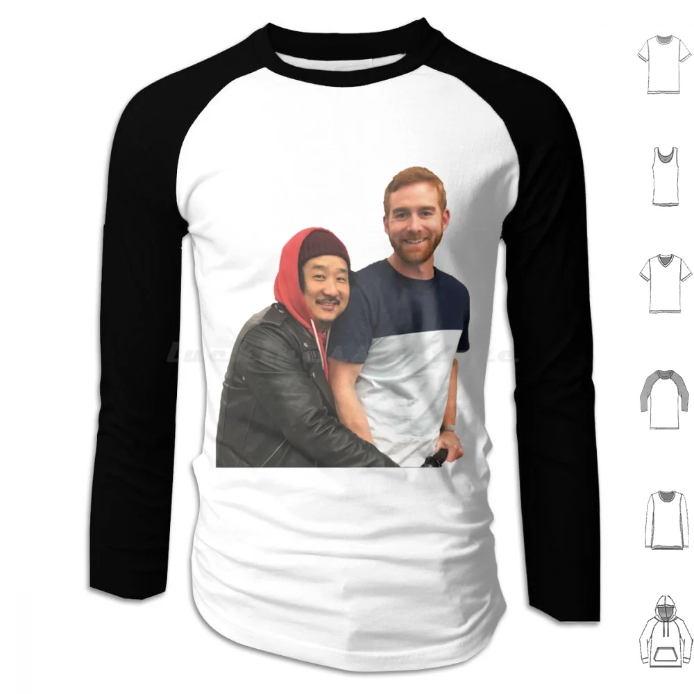 Andrew Santino Bobby Lee Bad Friends Podcast Moletom com capuz de algodão manga comprida Tom Segura Your Moms House Podcast Bert