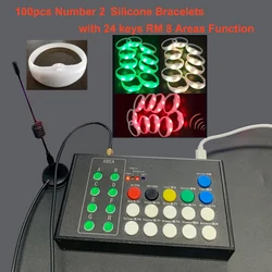 Skybesstech Led Silicone TPU Bracelets With 24Keys 400 Meters 433.92MHz Remote Control Wristbands For Kids and Adults 100pcs/Lot